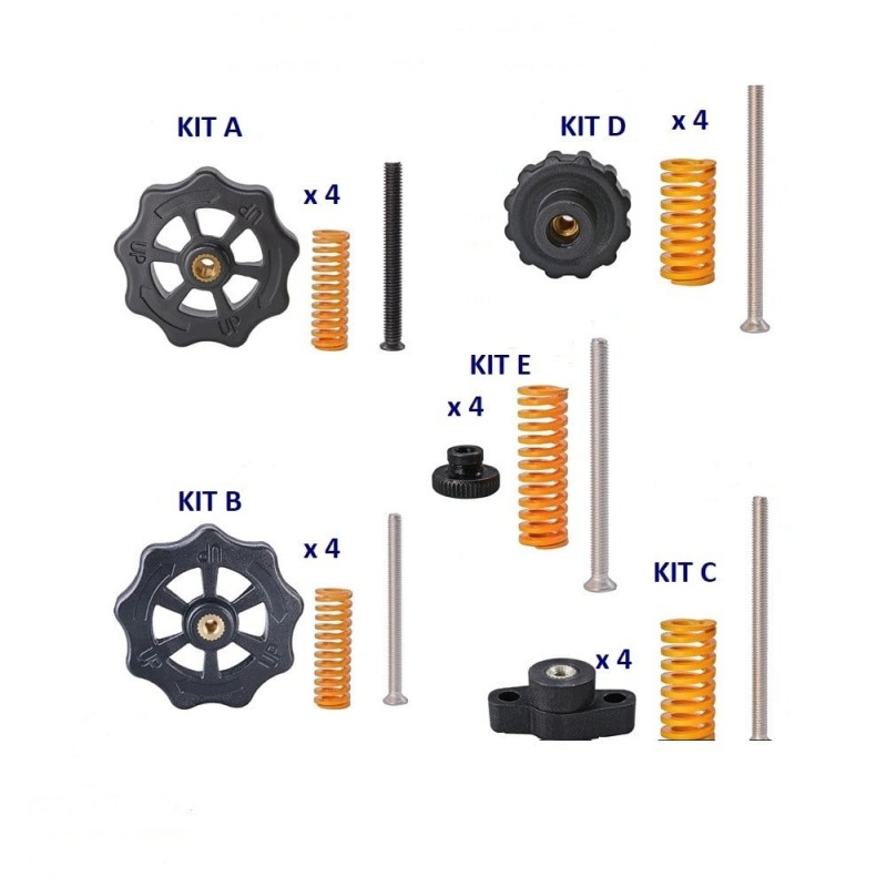 Adjustment kit for 3D printer heating plate - 5 models to choose from - I3D service